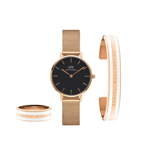     Daniel Wellington Classic bracelet satin white offert et bague